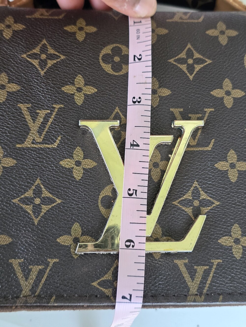 Louis Vuitton Monogram Louise East West Crossbody Shoulder Bag LV Lock Brown - Picture 11 of 15